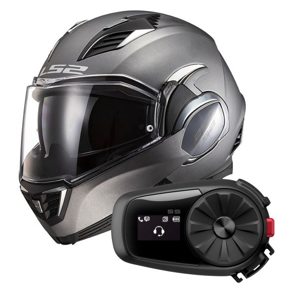 Klapp LS2 Valiant II Matt Titanium FF900 + Kit Bluetooth 5S Solo