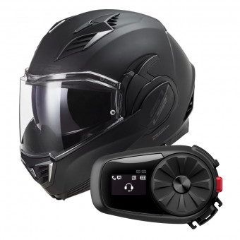 Klapp LS2 Valiant II Noir Matt Black FF900 + Kit Bluetooth 5S Solo