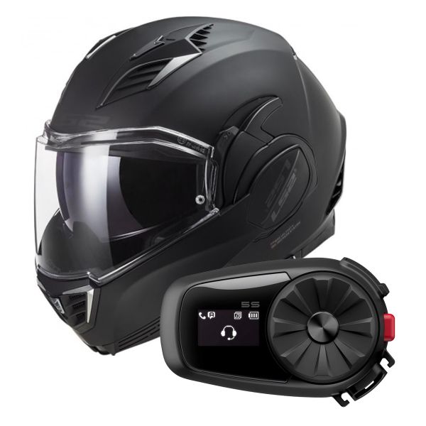Klapp LS2 Valiant II Noir Matt Black FF900 + Kit Bluetooth 5S Solo