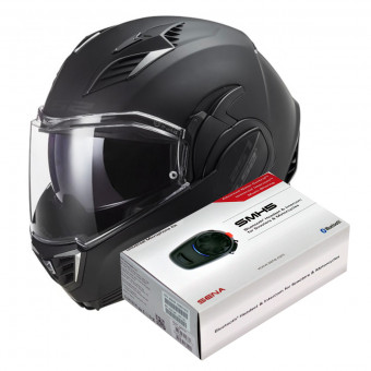 Klapp LS2 Valiant II Noir Matt Black FF900 + Kit Bluetooth SMH5 Solo