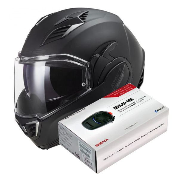 Klapp LS2 Valiant II Noir Matt Black FF900 + Kit Bluetooth SMH5 Solo