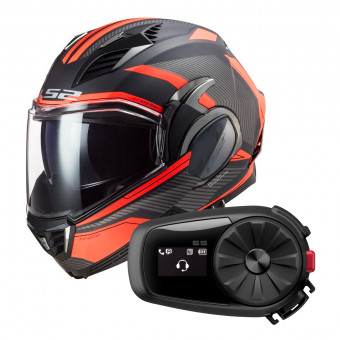 Klapp LS2 Valiant II Revo Matt Titanium Orange FF900 + Kit Bluetooth 5S Solo