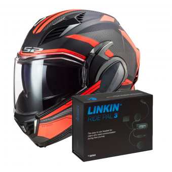 Klapp LS2 Valiant II Revo Matt Titanium Orange FF900 + Linkin Ride Pal III