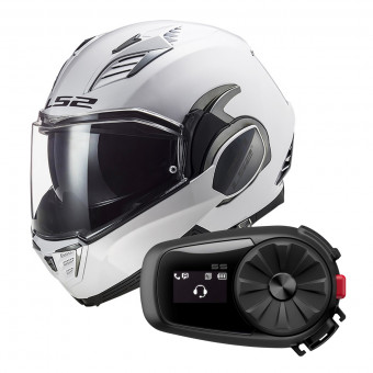 Klapp LS2 Valiant II White FF900 + Kit Bluetooth 5S Solo