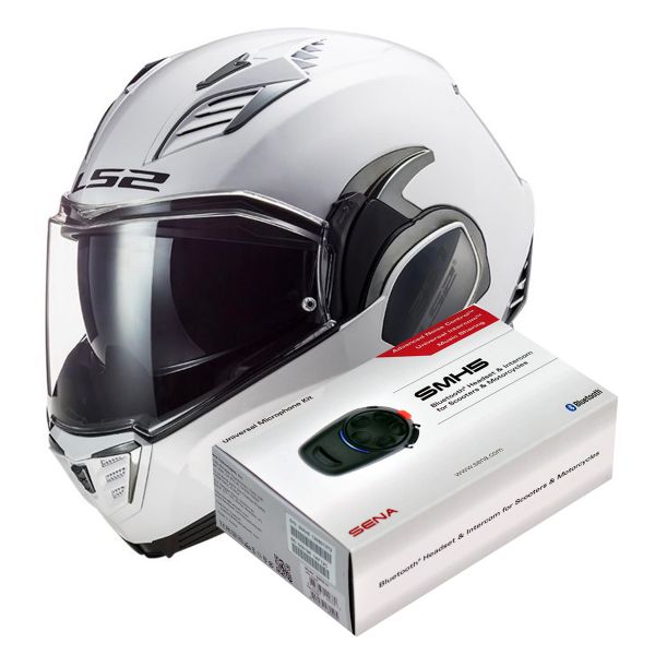 Klapp LS2 Valiant II White FF900 + Kit Bluetooth SMH5 Solo