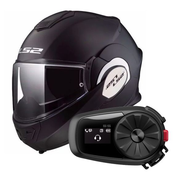 Klapp LS2 Valiant Solid Matt Black FF399 + Kit Bluetooth 5S Solo