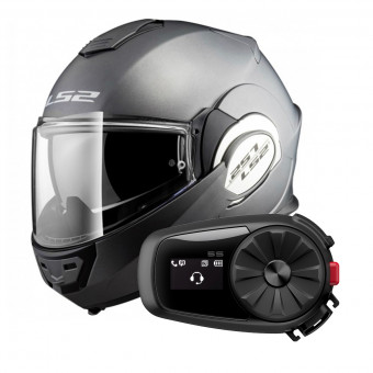 Klapp LS2 Valiant Solid Matt Titanium FF399 + Kit Bluetooth 5S Solo