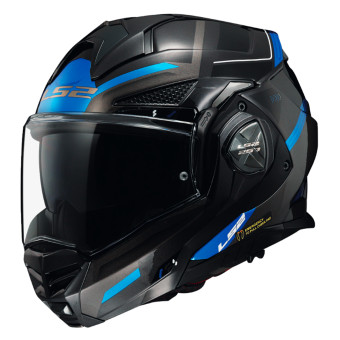 LS2 Advant X Spectrum Black Titanium Blue FF901 + Kit Bluetooth 4X Cardo