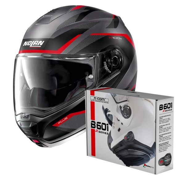 Klapp Nolan N100 5 Plus Overland N-Com Flat Red 32 + Kit Bluetooth B601R