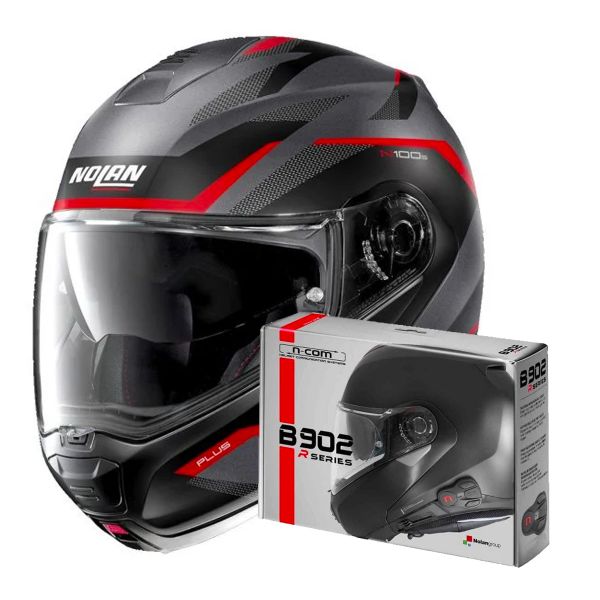 Klapp Nolan N100 5 Plus Overland N-Com Flat Red 32 + Kit Bluetooth B901 R