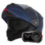 Casque Klapp NOX N968 Matt Blue + Kit Bluetooth 5S Solo