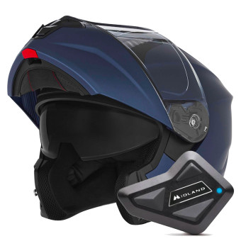 Klapp NOX N968 Matt Blue + Kit Bluetooth BT Mini