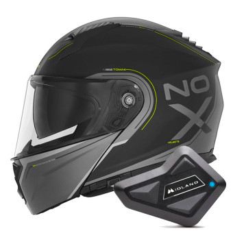 Klapp NOX N968 Tomak Matt Black Neon Yellow + Kit Bluetooth BT Mini