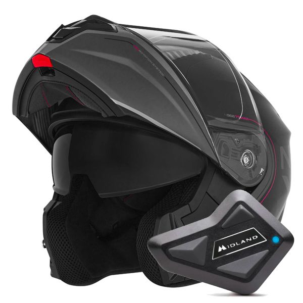 Klapp NOX N968 Tomak Matt Black Pink + Kit Bluetooth BT Mini