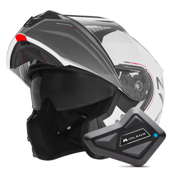 Klapp NOX N968 Tomak White Red + Kit Bluetooth BT Mini