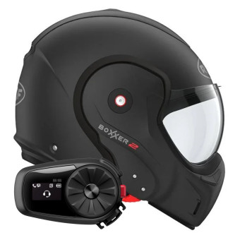 Casque Klapp Roof Boxxer 2 Mat Black + Kit Bluetooth 5S Solo Casque Klapp Roof Boxxer 2 Mat Black + Kit Bluetooth 5S Solo