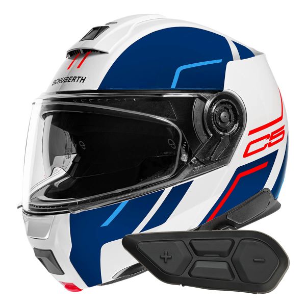 Klapp Schuberth C5 Master Blue + Kit Bluetooth SC2 C5 - E2