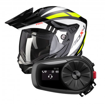 Klapp Scorpion ADX-1 Lontano Black Neon Yellow + Kit Bluetooth Sena 5S Solo