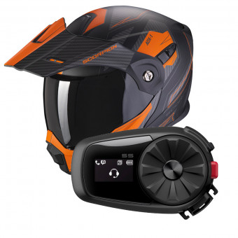 Klapp Scorpion ADX-1 Tucson Matt Black Orange + Kit Bluetooth Sena 5S Solo