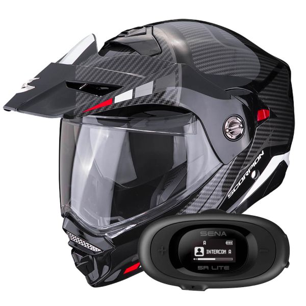 Klapp Scorpion ADX-2 Camino Black Silver Red + Kit bluetooth 5R Lite