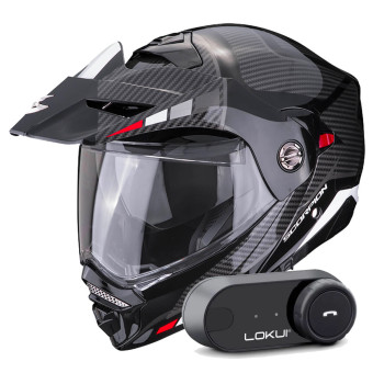 Klapp Scorpion ADX-2 Camino Black Silver Red + Kit Bluetooth Lokui K30