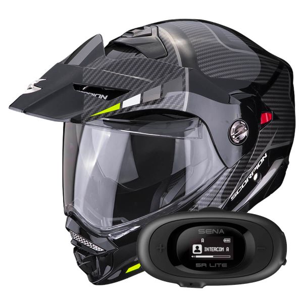 Klapp Scorpion ADX-2 Camino Black Silver Yellow Fluo + Kit bluetooth 5R Lite