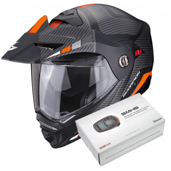 Klapp Scorpion ADX-2 Camino Matt Black Silver Orange + Kit Bluetooth SMH5