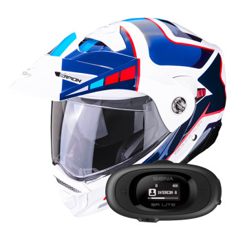 Klapp Scorpion ADX-2 Camino Pearl White Blue Red + Kit bluetooth 5R Lite