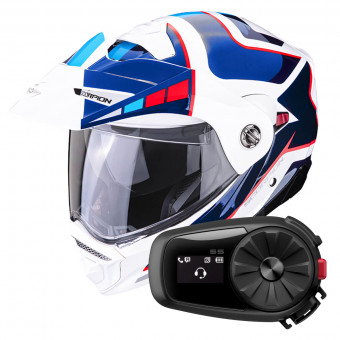 Klapp Scorpion ADX-2 Camino Pearl White Blue Red + Kit Bluetooth 5S