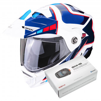 Klapp Scorpion ADX-2 Camino Pearl White Blue Red + Kit Bluetooth SMH5