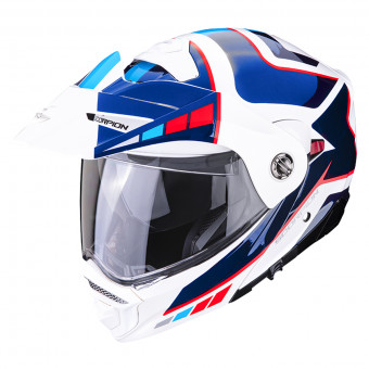 Scorpion ADX-2 Camino Pearl White Blue Red + Kit bluetooth 5R Lite