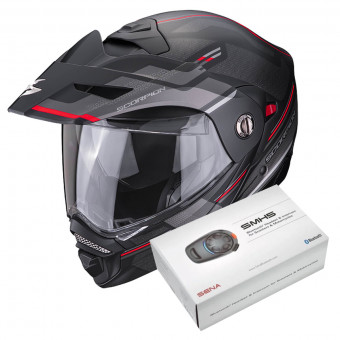 Klapp Scorpion ADX-2 Carrera Matt Black Red + Kit Bluetooth SMH5