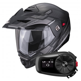 Klapp Scorpion ADX-2 Carrera Matt Black Silver + Kit Bluetooth 5S