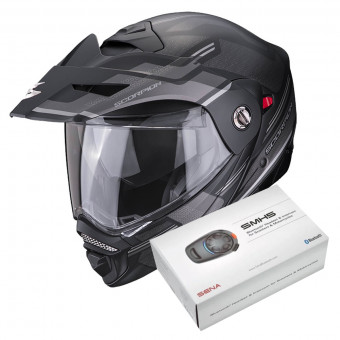 Klapp Scorpion ADX-2 Carrera Matt Black Silver + Kit Bluetooth SMH5