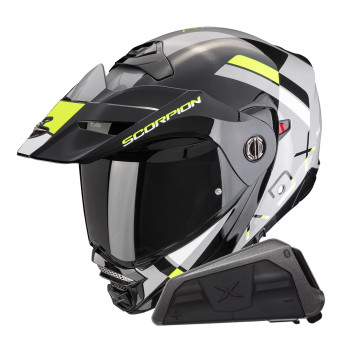 Klapp Scorpion ADX-2 Galane Grey Black Neon Yellow + Kit bluetooth Exo-Com Link-1 Solo