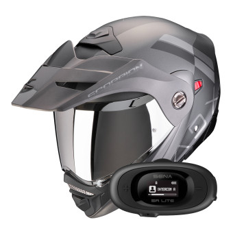 Klapp Scorpion ADX-2 Galane Matt Black Silver + Kit bluetooth 5R Lite Solo
