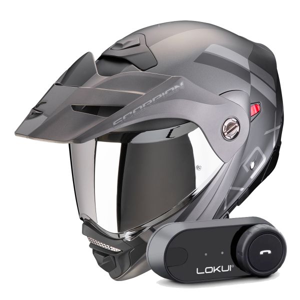 Klapp Scorpion ADX-2 Galane Matt Black Silver + Kit Bluetooth Lokui K30