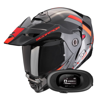 Klapp Scorpion ADX-2 Galane Silver Black Red + Kit bluetooth 5R Lite Solo