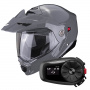Casque Klapp Scorpion ADX-2 Grey Cement + Kit Bluetooth 5S