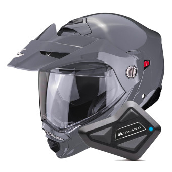Casque Klapp Scorpion ADX-2 Grey Cement + Kit Bluetooth BT Mini Casque Klapp Scorpion ADX-2 Grey Cement + Kit Bluetooth BT Mini