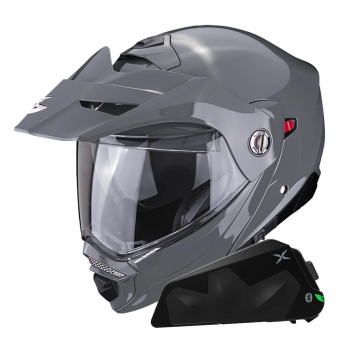 Klapp Scorpion ADX-2 Grey Cement + Kit bluetooth Exo-Com Link-1C Solo