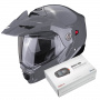 Casque Klapp Scorpion ADX-2 Grey Cement + Kit Bluetooth SMH5
