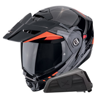 Klapp Scorpion ADX-2 Lewis Black Red + Kit bluetooth Exo-Com Link-1 Solo