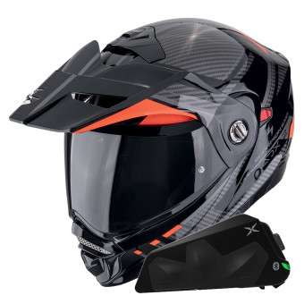 Klapp Scorpion ADX-2 Lewis Black Red + Kit bluetooth Exo-Com Link-1C Solo