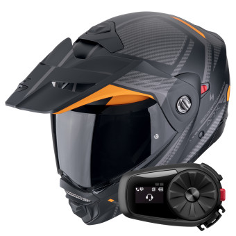 Casque Klapp Scorpion ADX-2 Lewis Matt Black Orange + Kit Bluetooth 5S Solo Casque Klapp Scorpion ADX-2 Lewis Matt Black Orange + Kit Bluetooth 5S Solo