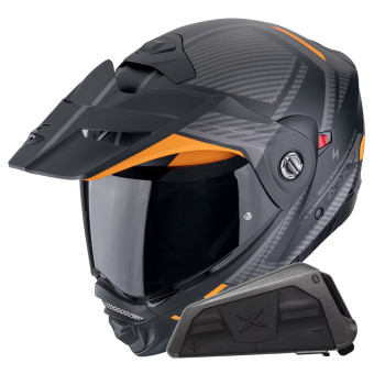 Klapp Scorpion ADX-2 Lewis Matt Black Orange + Kit bluetooth Exo-Com Link-1 Solo