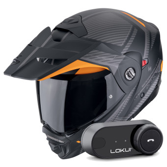 Casque Klapp Scorpion ADX-2 Lewis Matt Black Orange + Kit Bluetooth Lokui K30 Casque Klapp Scorpion ADX-2 Lewis Matt Black Orange + Kit Bluetooth Lokui K30