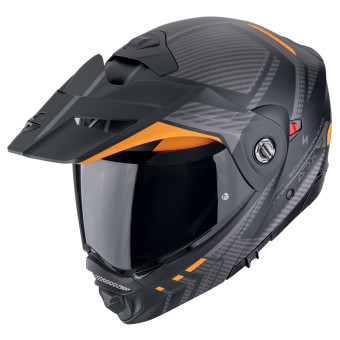 Scorpion ADX-2 Lewis Matt Black Orange + Kit bluetooth Exo-Com Link-1C Solo