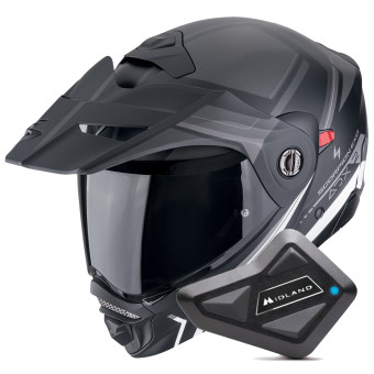 Klapp Scorpion ADX-2 Lewis Matt Black Silver + Kit Bluetooth BT Mini