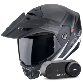 Klapp Scorpion ADX-2 Lewis Matt Black Silver + Kit Bluetooth Lokui K30